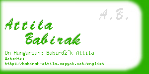 attila babirak business card